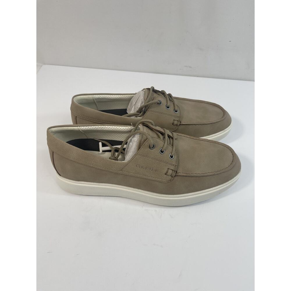 Calvin Klein Shoes Mens Size 10 Beige Boat Shoe Sneakers Casual Comfort - Picture 6 of 16